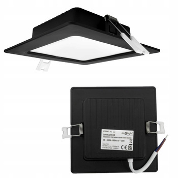 Oprawa Podtynkowa Plafon Lampa LED Sufitowa Kwadratowa Czarna 6W 12x12cm