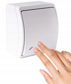 VIPLAST Łącznik Schodowy Włącznik Hermetyczny Natynkowy Pojedynczy Biały