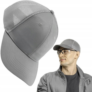 KLAUS Czapka Bejsbolówka Z Daszkiem Jasnoszara Z Siateczką 57 - 61 cm