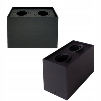 Oprawa Halogenowa Sufitowa LED Podwójna Prostokątna Gwint GU10 Czarna