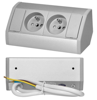 Listwa Gniazdo Podwójne Meblowe Podszafkowe Narożne 2x230V Uziemienie Kabel