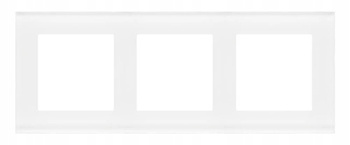 Simon 55 Ramka Potrójna 3-Krotna Szklana Szkło Mrożone Biała Nature