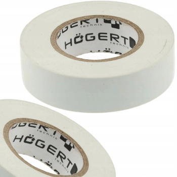 HOEGERT Taśma Izolacyjna Mocna Izolacja Biała PVC Wodoodporna 19 mm x 20 m