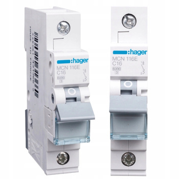 HAGER Wyłącznik nadprądowy Bezpiecznik 1P C 16A