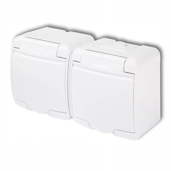 KARLIK JUNIOR Gniazdo hermetyczne x2 białe GHE-2