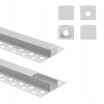 Profil Biały Natynkowy do Taśm LED Wpuszczany do Płyt Karton/Gips 2m