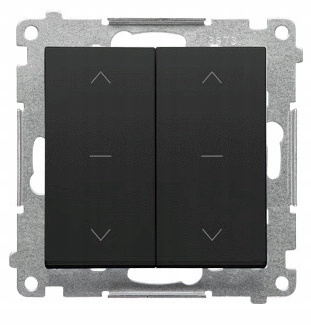 imon 55 Przycisk Podwójny Roletowy Trójpozycyjny 1-0-2 Podtynk Czarny Mat