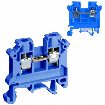 SIMET Złączka Szynowa Gwintowa 6mm2 TS32 TS35 Niebieska