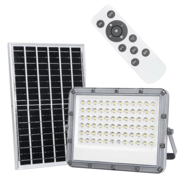 Halogen Naświetlacz Solarny LED Mocny 100W 4000K Hermetyczny IP65 + Pilot