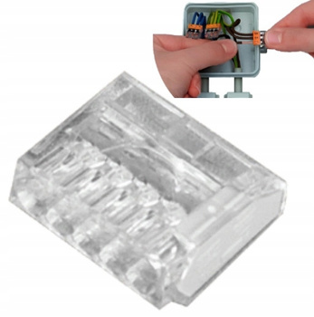 Szybkozłączka Złączka samozaciskowa WAGO 24A 450V 5x drut 2,5mm2