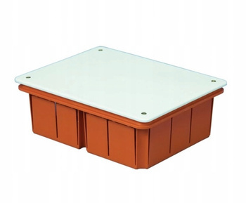 Puszka podtynkowa instalacyjna z pokrywą Pomarańczowa 195x152x70