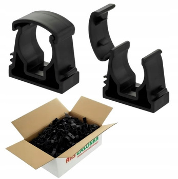 AKS Uchwyt Zamykany Uniwersalny do rur 25mm UZU-25 Czarny 1szt