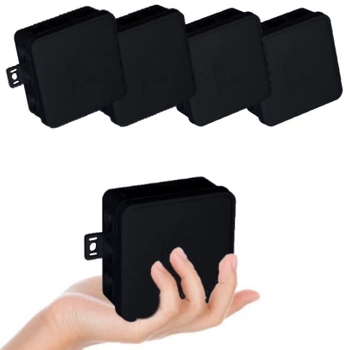 VIPLAST Puszka Natynkowa Hermetyczna Na Klik IP54 75x75x41 mm Czarna 5 szt