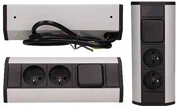 Gniazdo Meblowe na Blat 2x 230V Włącznik ON/OFF