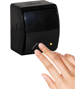 Łącznik Schodowy Włącznik Hermetyczny Podświetlany Natynkowy Czarny IP44