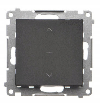 Simon 55 Włącznik Pojedynczy Roletowy Trójpozycyjny 1-0-2 10A Czarny Mat