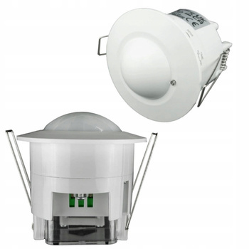 Mikrofalowy Czujnik Ruchu Podtynkowy Wpuszczany 360° Zasięg max 8m