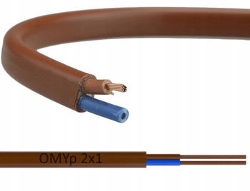 Przewód OMYp 2x1 linka elastyczna płaska 300V Brąz