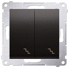 SIMON 54 Włącznik Podwójny LED Schodowy CZARNY MAT