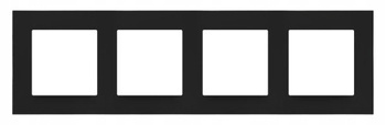 Simon 55 Ramka LINE Poczwórna 4-krotna Czarny mat