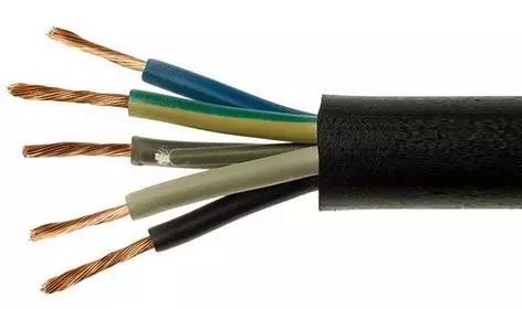 Elektrokabel OW cable 5x4,0 H05RR-F 300/500V black in rubber