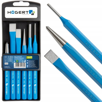 Zestaw Przecinaków Punktaków Wybijaków 6 szt Wybijak Przecinak Hoegert