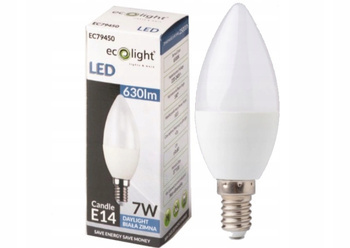 Żarówka LED Candle Świeczka E14 7W 6500K Barwa Zimna