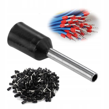 Tulejki Izolowane do Przewodów Czarne 12mm 1,5 mm2 100 Sztuk