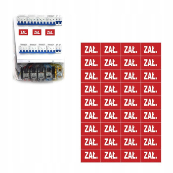 Znacznik Samoprzylepny Znak ZAŁĄCZ Naklejka 36 Szt