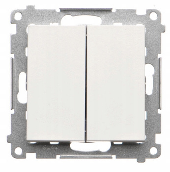 Simon 55 Przycisk Podwójny Zwierny Bez Piktogramu Podtynkowy Biały Mat