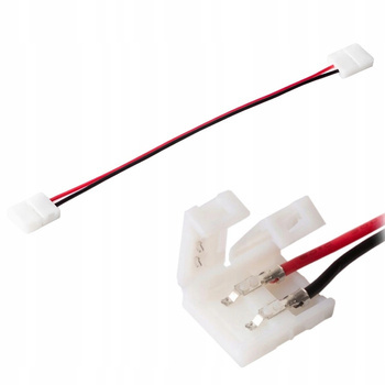 Złączka do Taśm LED SMD 8mm Jednokolorowych Dwustronna z Przewodem 140mm