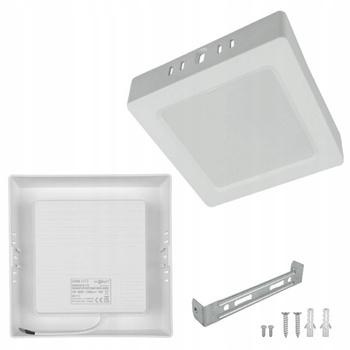 Lampa Oprawa Oświetleniowa LED Kwadratowa 17x17 cm 12W 4000K + Zasilacz