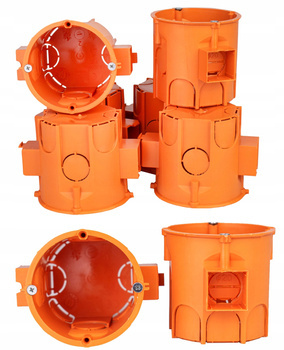 Puszka podtynkowa Łączeniowa Głęboka PK60 Pomarańczowa 10 sztuk