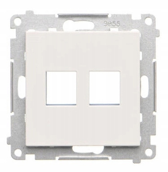 Simon 55 Podwójna Płaska Pokrywa Gniazd Teleinformatycznych Keystone Biała