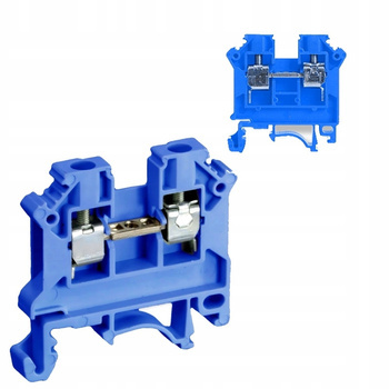 Złączka Szynowa Gwintowa 4mm2 32A na szynę TS32 TS35 niebieska SIMET