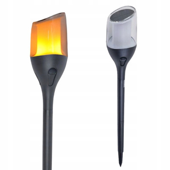 Lampa Ogrodowa Wbijana Słupek Ogrodowy Zewnętrzna Solarna Pochodnia 65cm