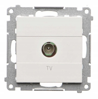 Simon 55 Gniazdo Pojedyncze Antenowe TV Końcowe Podtynkowe Białe MAT
