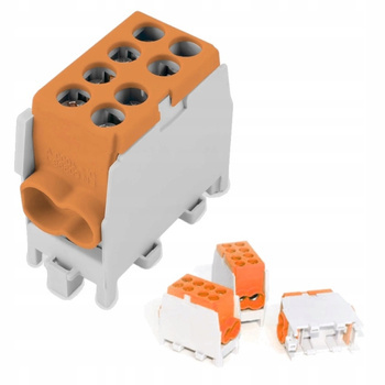 Blok Rozdzielczy Zacisk Odgałęźny 1,5-25mm² 130A Pomarańczowy