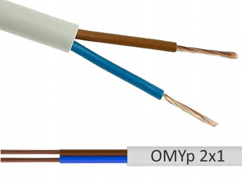 Przewód OMYp 2x1 linka elastyczna płaska 300V