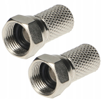 Wtyk Typu F SAT Złącze Antenowe 7,5 mm z Uszczelką Metalowy 2 sztuki