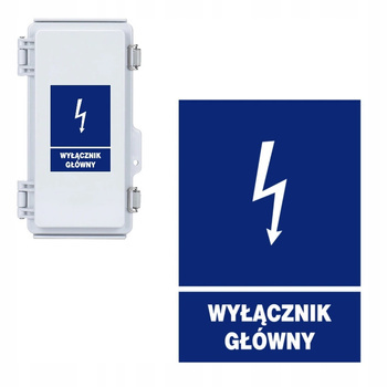 Tablica Samoprzylepna PVC Znak WYŁĄCZNIK GŁÓWNY