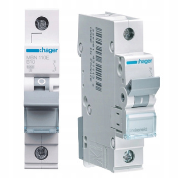 HAGER Wyłącznik nadprądowy Bezpiecznik 1P B 10A