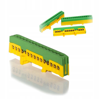 Listwa Zaciskowa Zacisk Rozgałęźny Izolowany 63A 15x1-16mm Żółto-Zielony