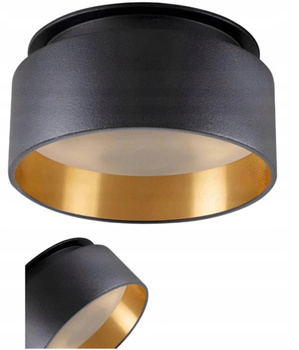 KANLUX Oczko Sufitowe LED Pierścień Oprawa Halogenowa Govik GU10 10W Czarna
