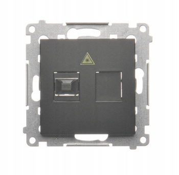 SIMON 54 Gniazdo Pojedyncze Światłowodowe Optyczne Podtynkowe Czarny Mat