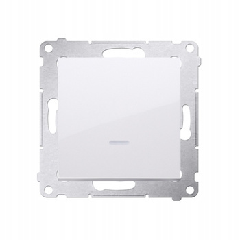 SIMON 54 Przycisk Pojedynczy Zwierny Podświetlenie LED Bez Piktogramu Biały