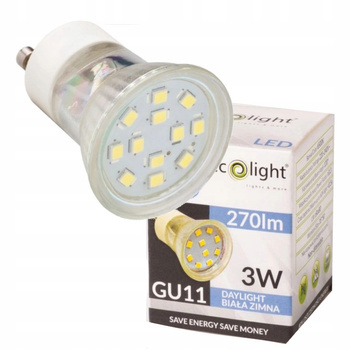 Żarówka LED Reflektorek GU11 3W Barwa Zimna 6500K