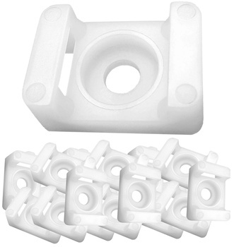 Uchwyt Mocowanie Opaski Zaciskowej Kablowej 16x11 mm Biały 100 Sztuk