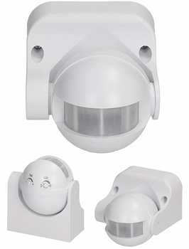 Zewnętrzny Czujnik Ruchu 180° Zmierzchu LED Pionowa Regulacja 1200W Biały