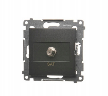 SIMON 54 Gniazdo Pojedyncze Antenowe SAT Typu F Podtynkowe ANTRACYT